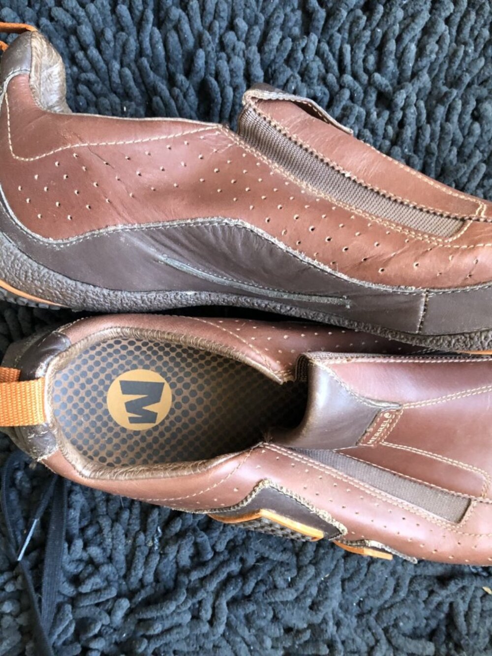 Merrell brown slip ons